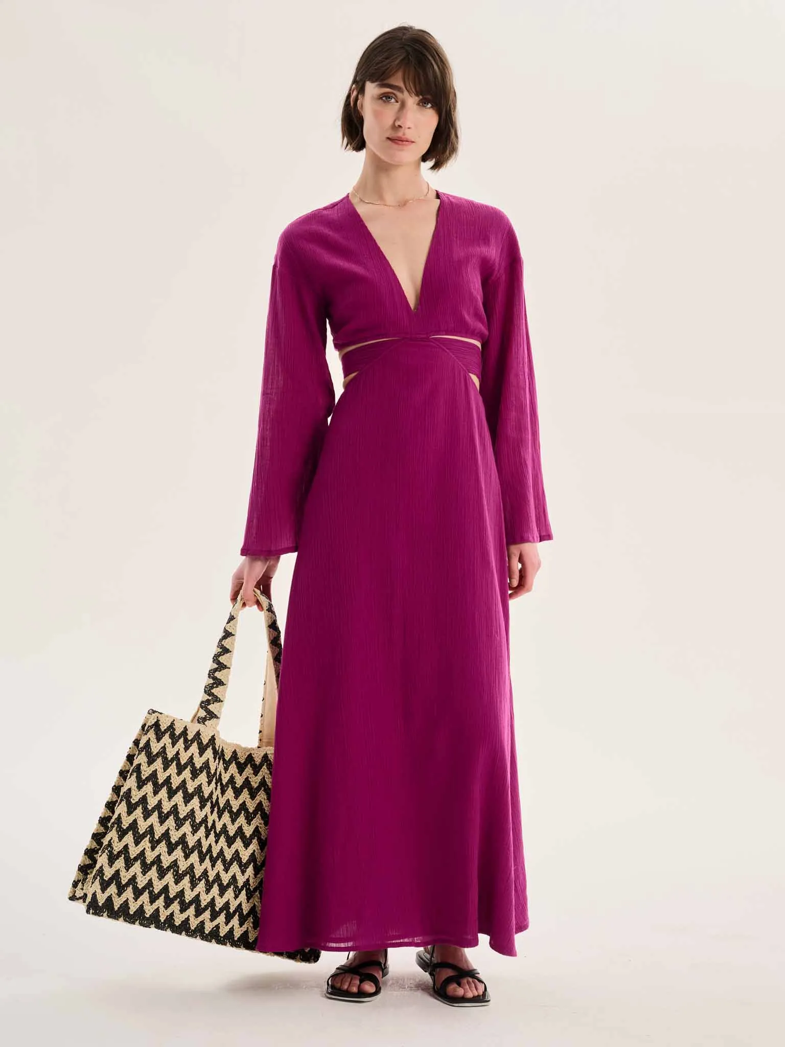 Orla Cut Out Maxi Dress in Purple