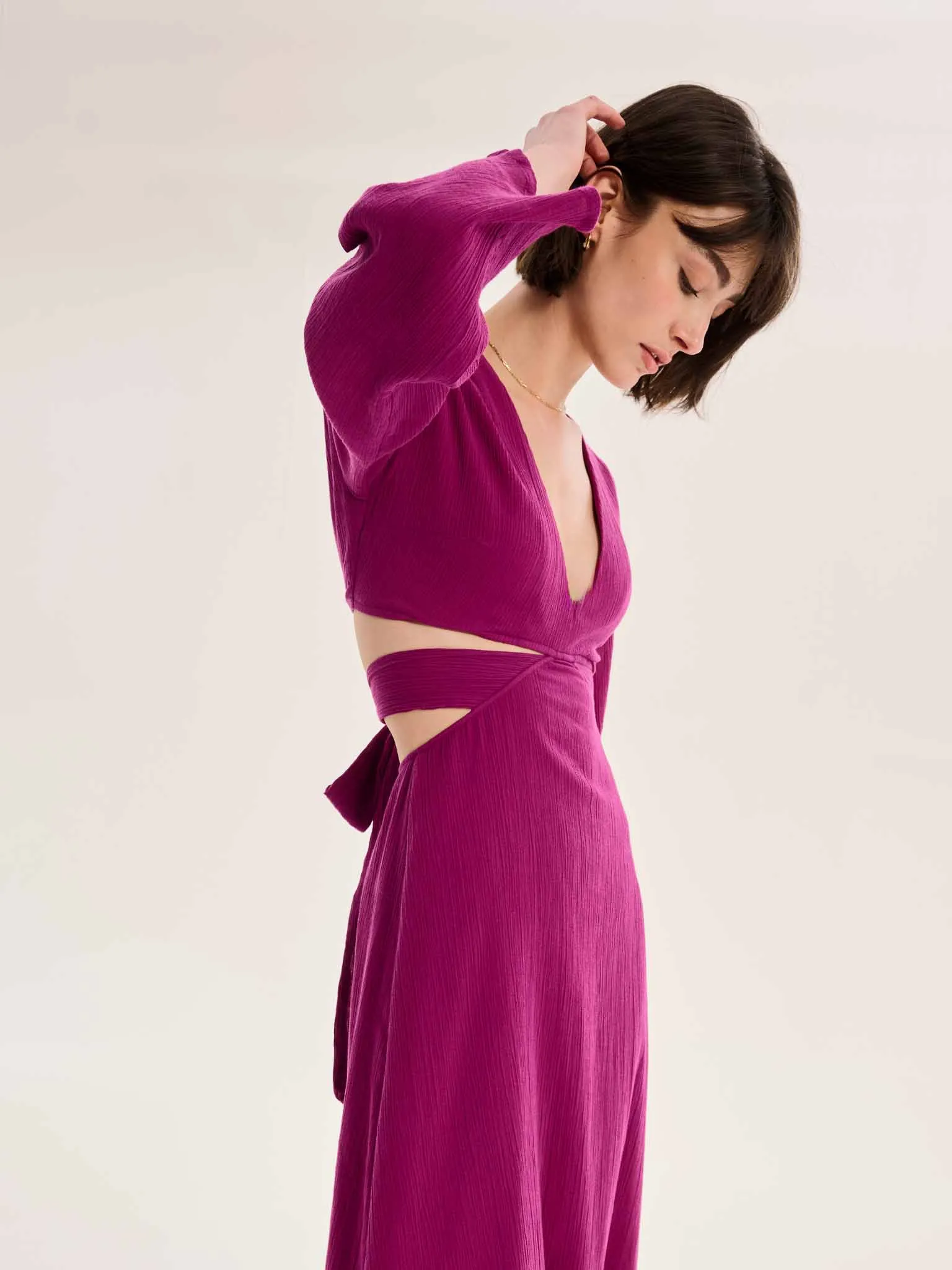 Orla Cut Out Maxi Dress in Purple