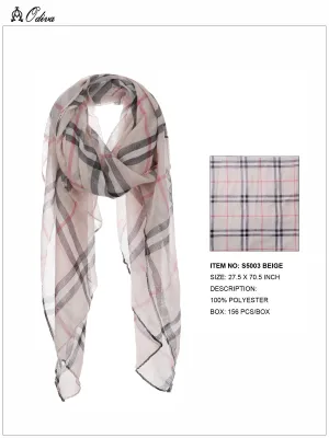 Plaid Scarf-Beige