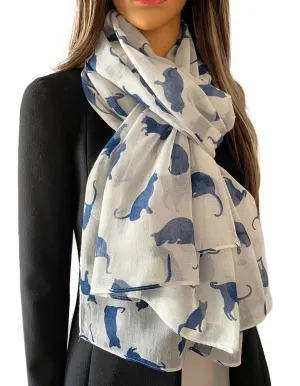 PLAIN WHITE NAVY LIGHTWEIGHT CAT SCARF