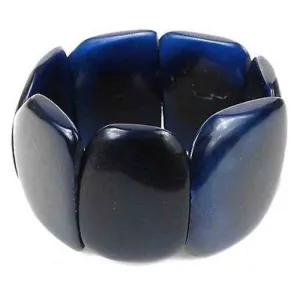 Polished Tagua Nut Bracelet in Navy Blue Faire Collection