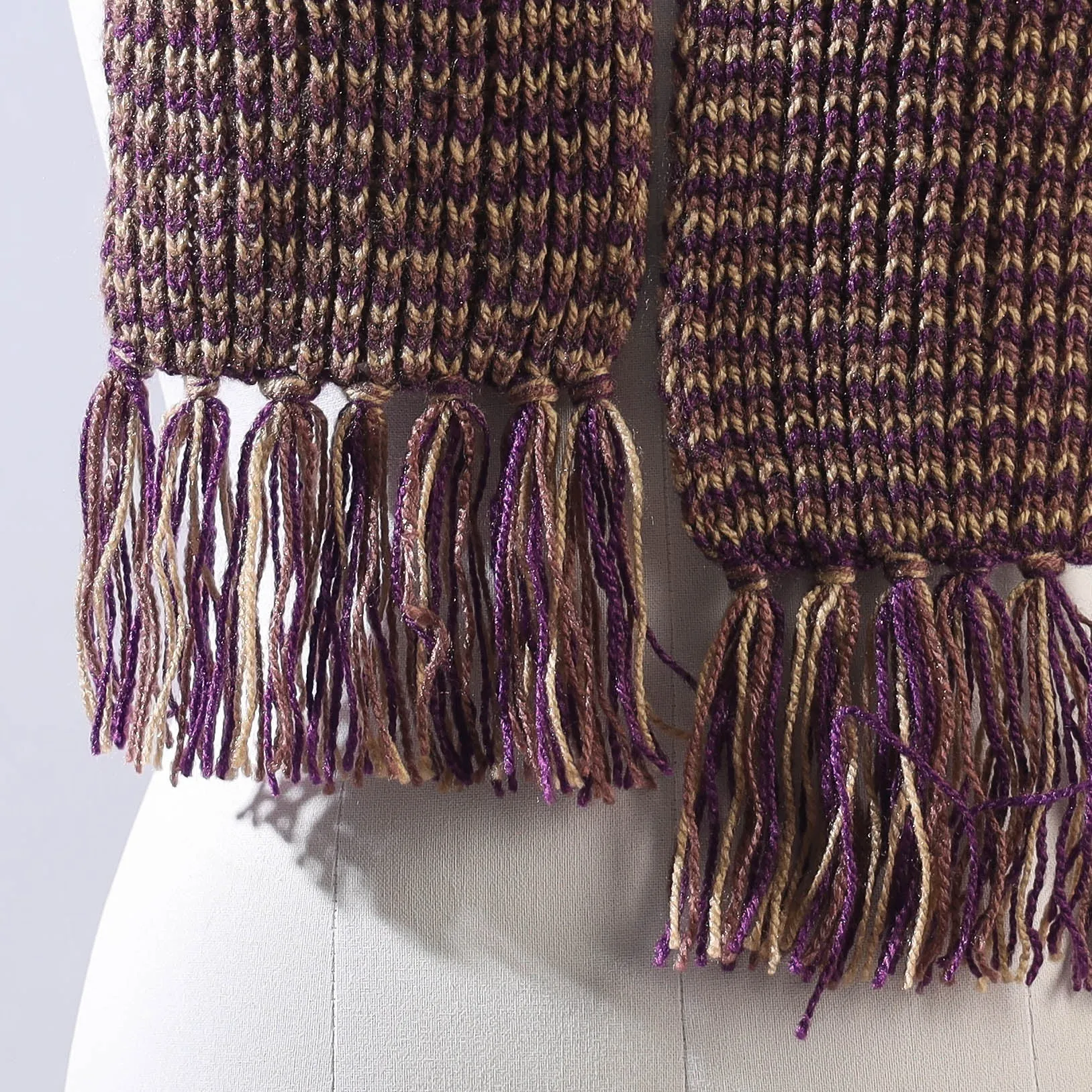 Purple - Kumaun Hand Knitted Woolen Muffler (50 in)