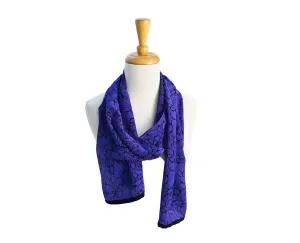 Purple Screened Satin Scarf