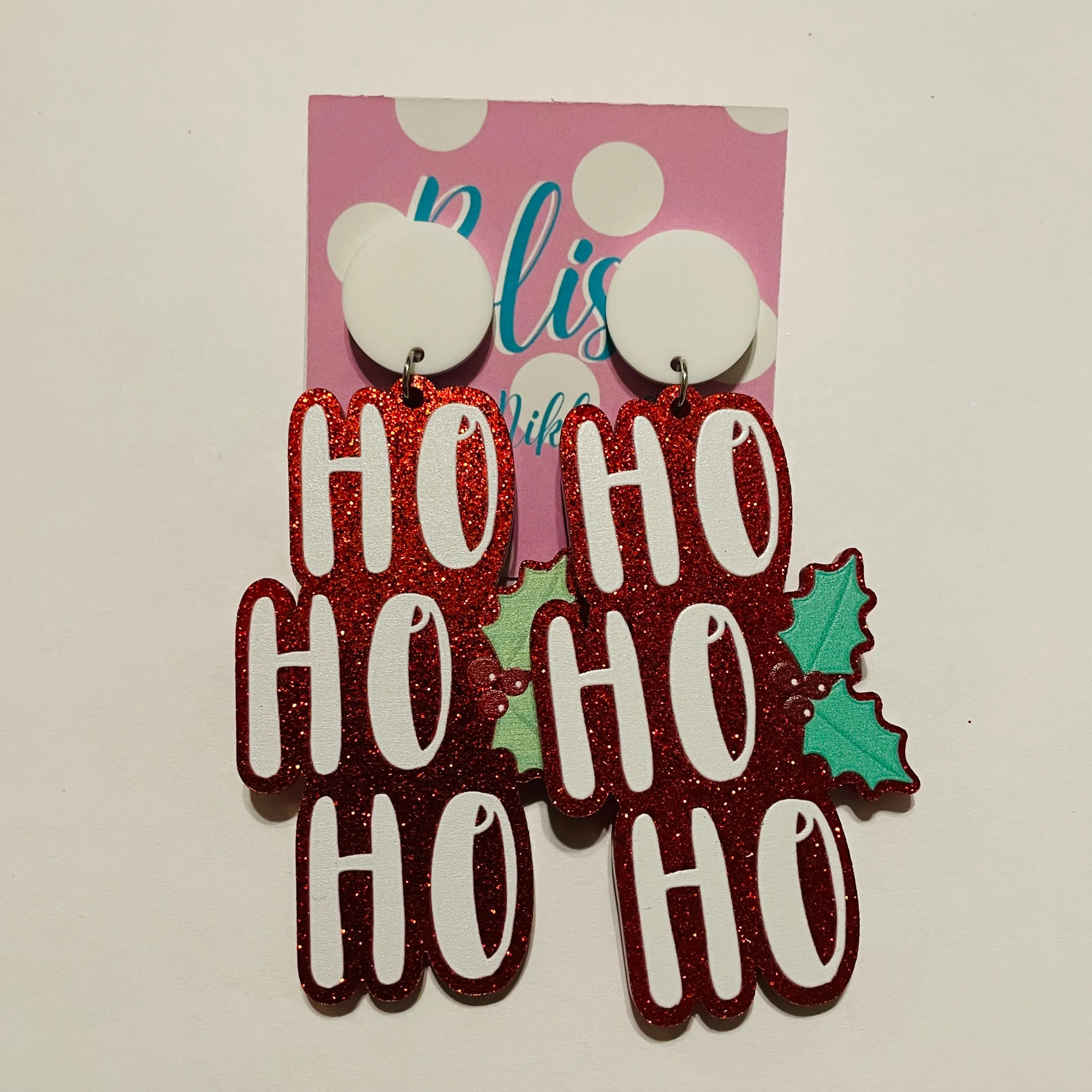 "Ho Ho Ho" Acrylic Statement Earrings