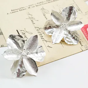 Silver Flower Post Earrings