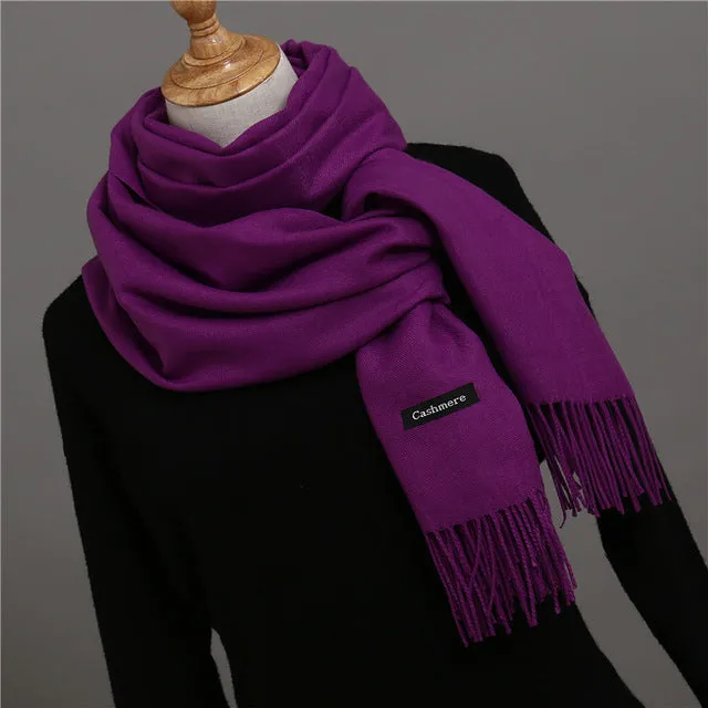 Solid Color Winter Cashmere Scarves