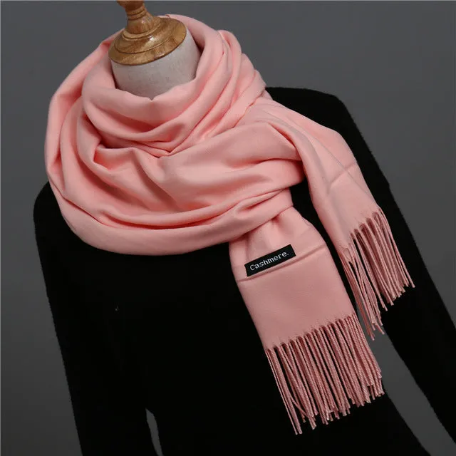 Solid Color Winter Cashmere Scarves