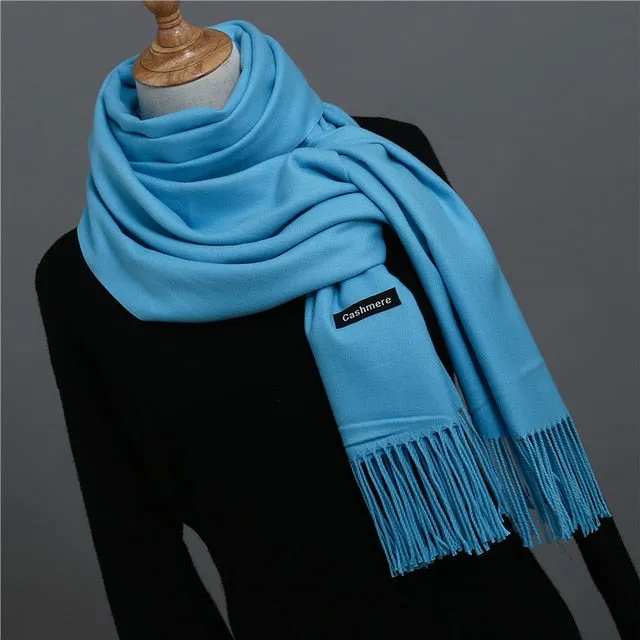 Solid Color Winter Cashmere Scarves