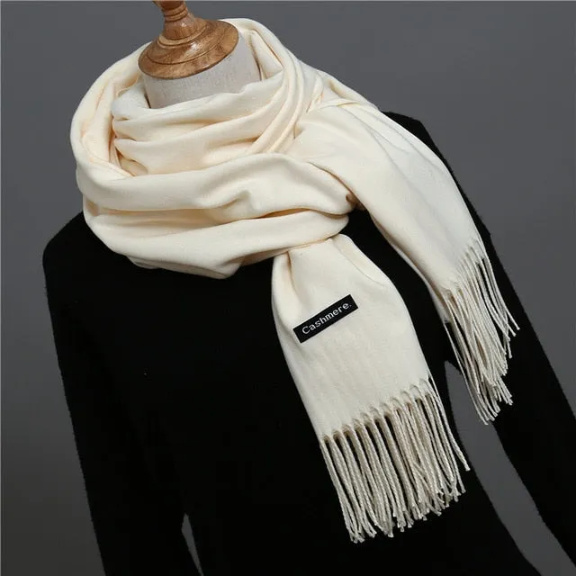 Solid Color Winter Cashmere Scarves