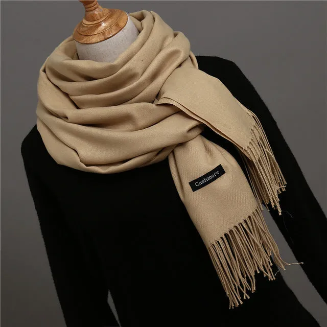 Solid Color Winter Cashmere Scarves