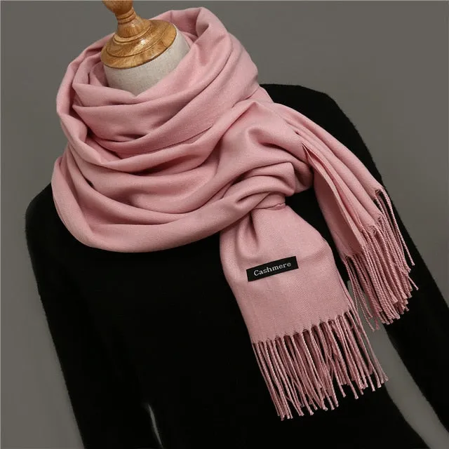 Solid Color Winter Cashmere Scarves