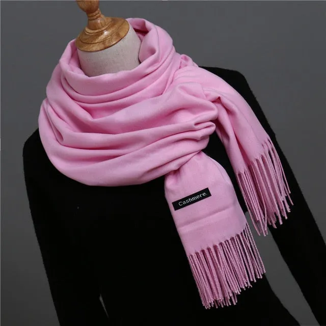 Solid Color Winter Cashmere Scarves