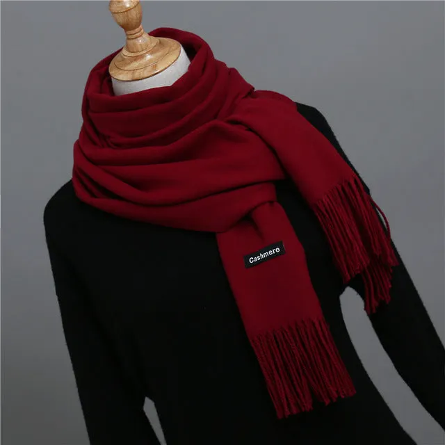 Solid Color Winter Cashmere Scarves