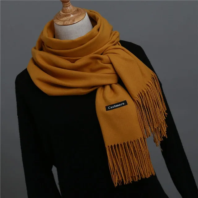 Solid Color Winter Cashmere Scarves