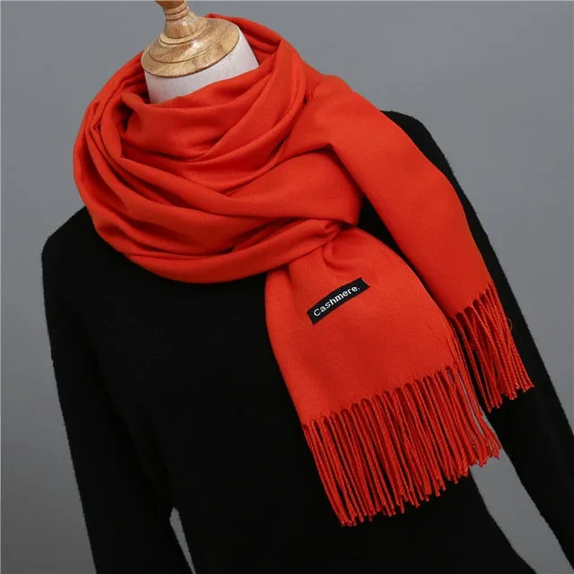 Solid Color Winter Cashmere Scarves