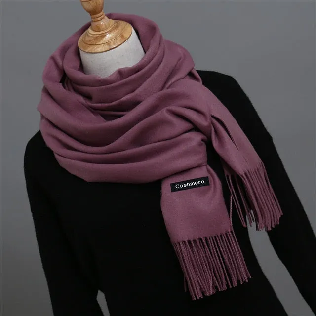 Solid Color Winter Cashmere Scarves