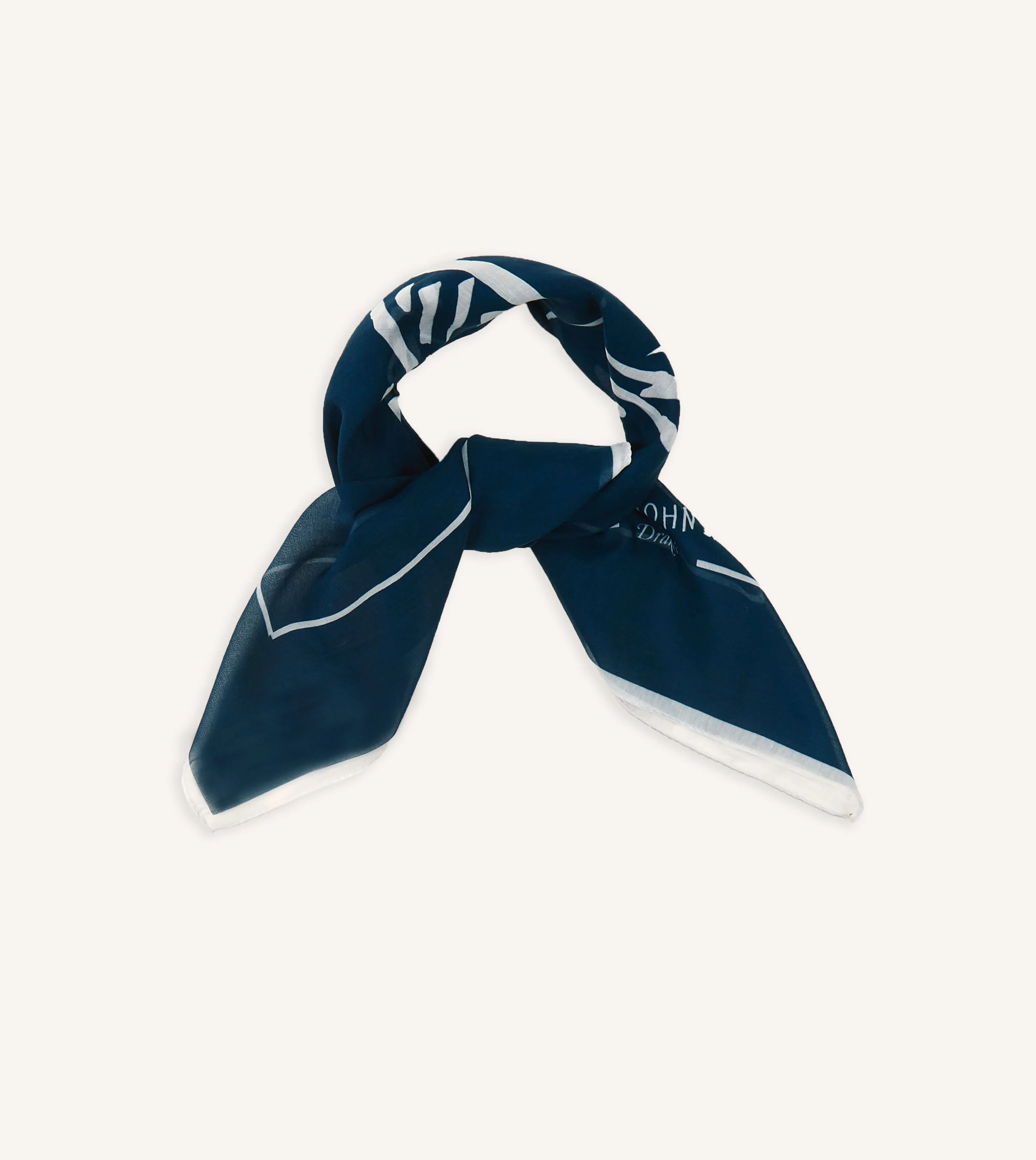 St. JOHN by Drake's Navy Pig Print Cotton Silk Bandana